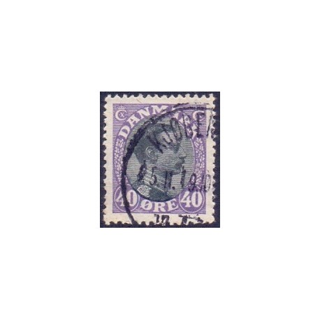 1918-20. Chr. X. 40 Øre, lilla/grå. AFA nr. 105 postfrisk  Ubrugt Stemplet FDC