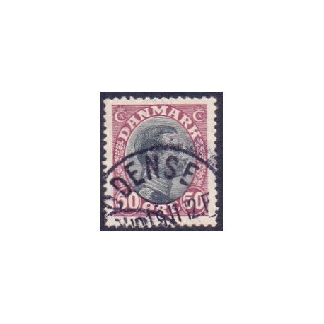 1918-20. Chr. X. 50 Øre. AFA nr. 106 postfrisk  Ubrugt Stemplet FDC