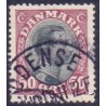 1918-20. Chr. X. 50 Øre. AFA nr. 106 postfrisk  Ubrugt Stemplet FDC