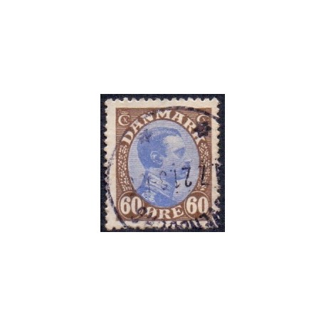1918-20. Chr. X. 60 Øre. brun/blå. AFA nr. 107 postfrisk  Ubrugt Stemplet FDC