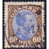 1918-20. Chr. X. 60 Øre. brun/blå. AFA nr. 107 postfrisk  Ubrugt Stemplet FDC