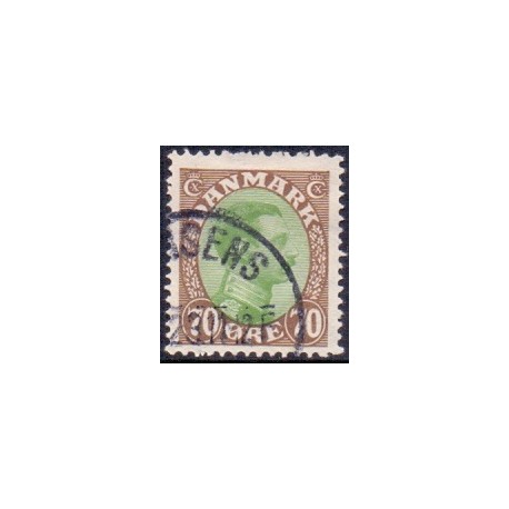 1918-20. Chr. X. 70 Øre. AFA nr. 108 postfrisk  Ubrugt Stemplet FDC