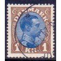 1921-22. Chr. X. 1 kr. tp. I. AFA nr. 131 postfrisk  Ubrugt Stemplet FDC
