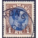 1921-22. Chr. X. 1 kr. tp. II. AFA nr. 131a postfrisk  Ubrugt Stemplet FDC