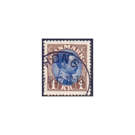 1921-22. Chr. X. 1 kr. tp. II. AFA nr. 131a postfrisk  Ubrugt Stemplet FDC