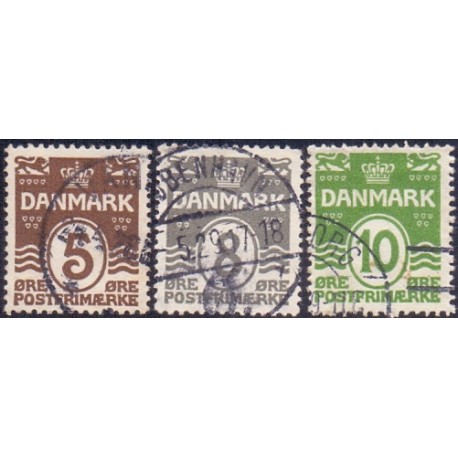 1921-22. Bølgelinietype, 5 Øre.  AFA nr. 122 postfrisk  Ubrugt Stemplet FDC