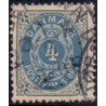 1895-1901. To-farvede 4 øre AFA nr. 23B, postfrisk Ubrugt stemplet