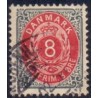 1895-1901. To-farvede 8 øre AFA nr. 25B, postfrisk Ubrugt stemplet