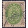 1875. To-farvede 25 øre AFA nr. 29, postfrisk Ubrugt stemplet