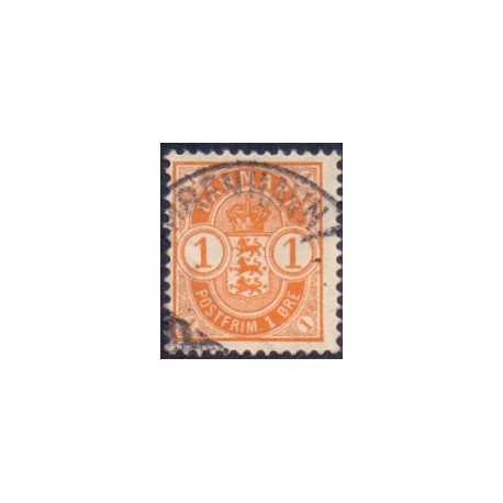1901-02. Våbentype, 1 Øre, Vm. III AFA nr. 37,  postfrisk Ubrugt Stemplet FDC