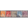 1905-06. Bølgelinietype, 1-15 Øre, AFA nr. 42-46,  stemplet  Ubrugt Stemplet FDC