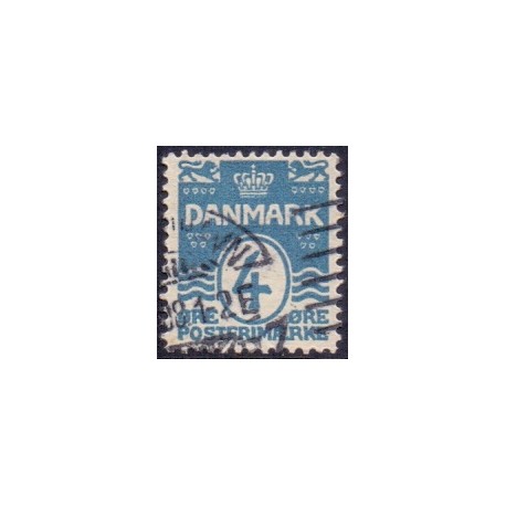 1917.  Bølgelinietype 4 Øre,VM krone, AFA nr. 80A, postfrisk  Ubrugt Stemplet FDC