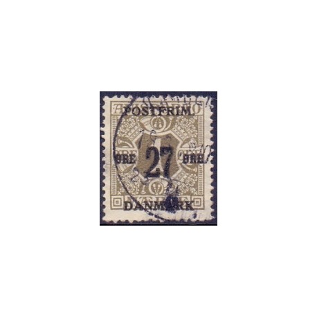 1918. 27-Øres provisorier. VM kors, AFA nr. 85, postfrisk    Ubrugt Stemplet FDC