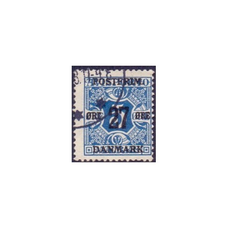 1918. 27-Øres provisorier. VM kors, AFA nr. 86, postfrisk    Ubrugt Stemplet FDC