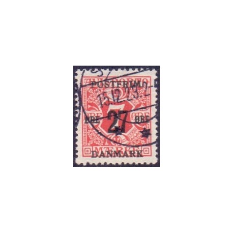 1918. 27-Øres provisorier. VM kors, AFA nr. 87, postfrisk    Ubrugt Stemplet FDC