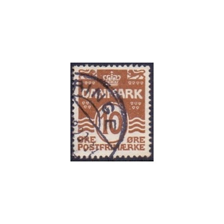 1930. Bølgelinietype 10 Øre. RØDLIG BRUN. AFA nr. 185a postfrisk    Ubrugt Stemplet FDC