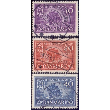 1941. Vitus Bering. AFA nr. 270-72 postfrisk   Stemplet FDC