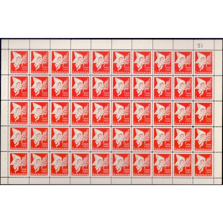 Danmark julemærke 1933 i helark ufoldet, foldet **/*
