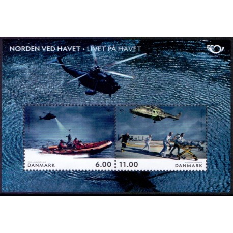 2012. Livet på havet. AFA nr. 1700A i,  postfrisk miniark   Stemplet FDC