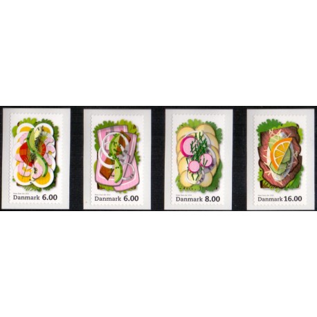 2012. Smørrebrød. AFA nr. 1701-04,  postfrisk Stemplet FDC