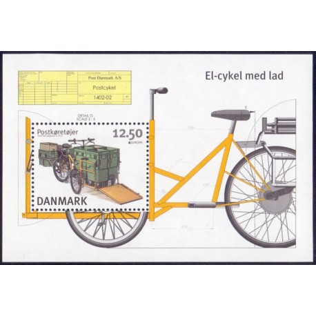 2013. Postkøretøjer. AFA nr. 1742A,  postfrisk miniark  Stemplet FDC