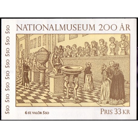 Sverige. 1992. Nationalmuseum. AFA nr. 1664-69 postfrisk sammentryk Stemplet hæfte FDC parstykkke SWEDEN **/o
