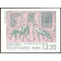 Sverige. 1988. Svenske Kunstner. AFA nr. 1455-60 postfrisk sammentryk  Stemplet hæfte FDC parstykkke SWEDEN **/o