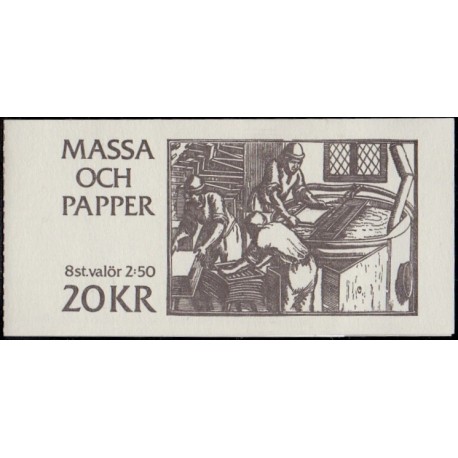 Sverige. 1990. Papirproduktion. AFA nr. 1566-69 postfrisk sammentryk Stemplet hæfte FDC parstykkke SWEDEN **/o
