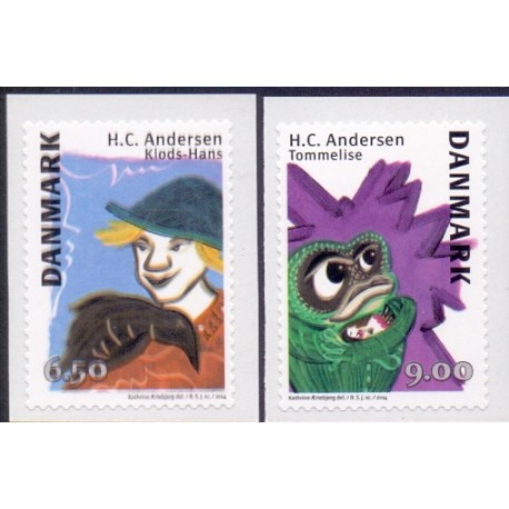 2014. H. C. Andersen. AFA nr. 1788-89, postfrisk    Stemplet FDC
