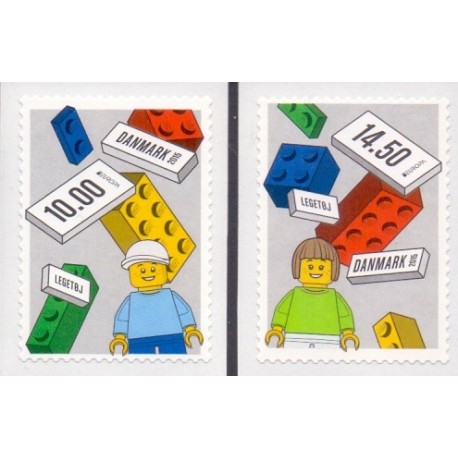 2015. LEGO-Klodser. AFA nr. 1805-06, postfrisk Stemplet FDC