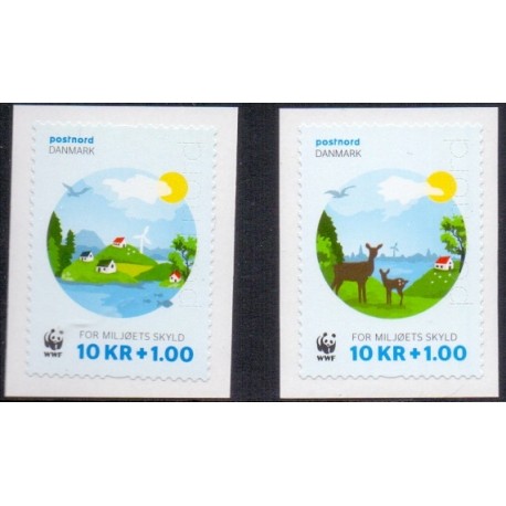 2015. For miljøets skyld. AFA nr. 1825-26, postfrisk Stemplet FDC