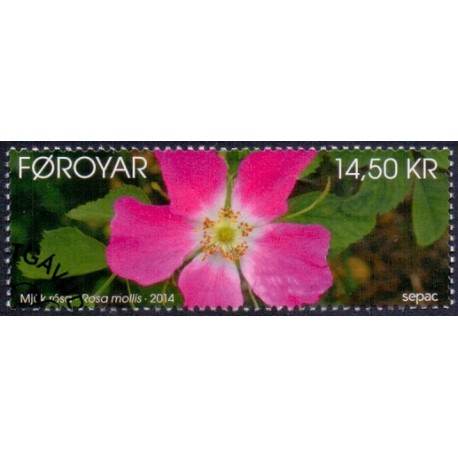 Færøerne 2014. 14,50 Kr. Blød filtrose. AFA nr. 799 Postfrisk  stemplet