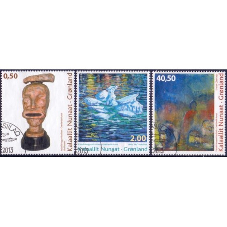 2013. 0,50-40,50 Kr. Moderne kunst VII. AFA nr 639-41 postfrisk stemplet