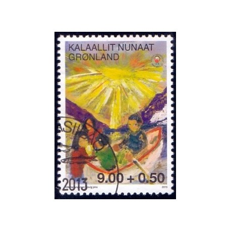 2013. 9,00+0,50 Øre. Bedre børneliv i Grønland. AFA nr 633 postfrisk stemplet