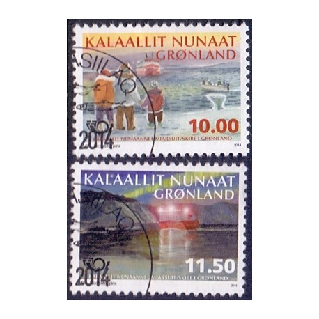 2014. 10,00-11,50 Kr. Norden ved havet III. AFA nr. 671-2 postfrisk stemplet
