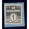 Frimærkepenge 1 øre " Massy-Harris landsbrugsmaskiner" lyseblå