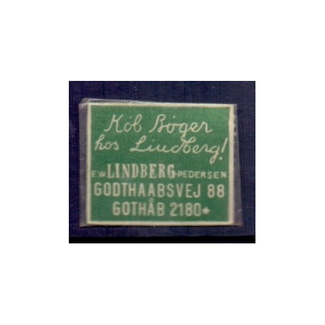 Frimærkepenge 1 Øre "Køb bogen hos Lindberg Gothåb" Grøn