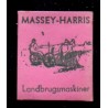 Frimærkepenge 1 øre " Massy-Harris landsbrugsmaskiner" lyserød