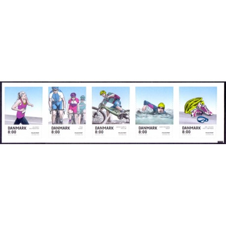 2016. Folkesport. AFA nr. 1854-58, postfrisk Stemplet FDC