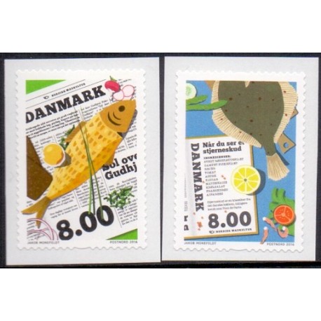 2016. Nordisk madkultur. AFA nr. 1841-42, postfrisk Stemplet FDC