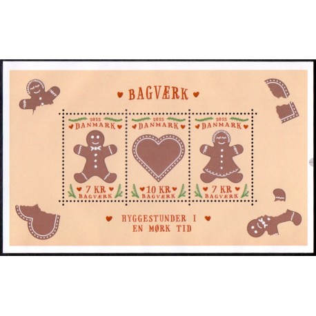2015. Bagværk i miniark. AFA nr. 1838A, postfrisk Stemplet FDC