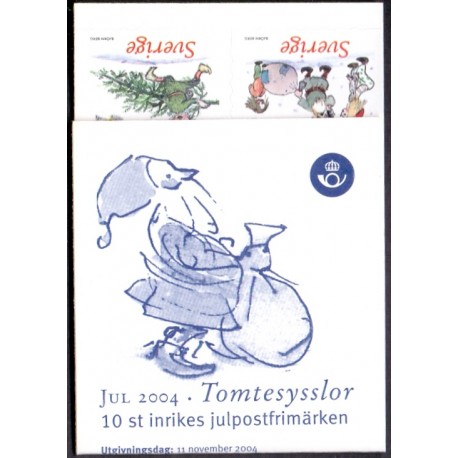 Sverige 2004. Julemærke. AFA nr. 2366-69,  postfrisk hæfte sammentryk stemplet  hæfte FDC parstykkke