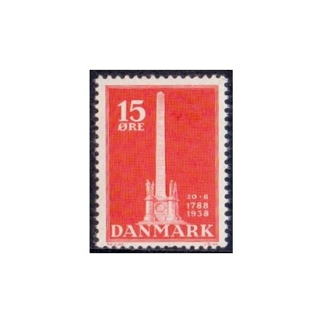 1938. Stavnsbåndets ophævelse. AFA nr. 244. postfrisk  Stemplet FDC