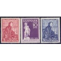 1938. Bertel Thorvaldsen.  AFA nr. 249-51. postfrisk  Stemplet FDC