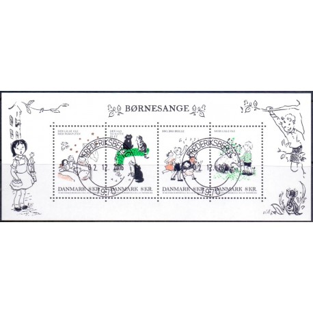 2016. Børnesange i miniark, AFA nr. 1866A, postfrisk Stemplet FDC