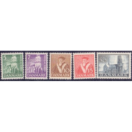 1934. Reformationen 400 Års jubilæum. AFA nr. 229-33 postfrisk     Stemplet FDC