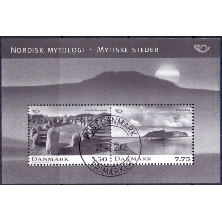 2008. Nordisk mytologi, AFA nr. 1538, i postfrisk miniark  Stemplet FDC