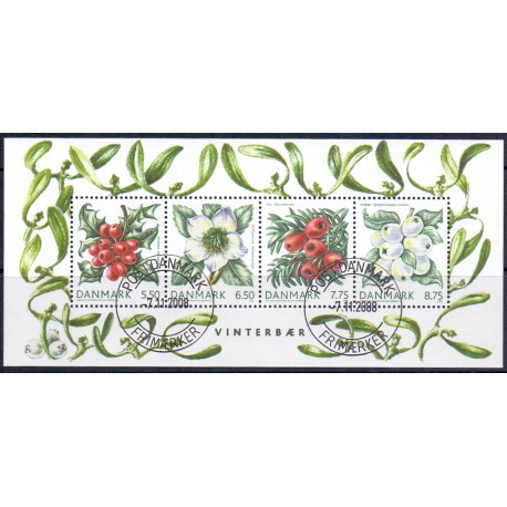 2008. Vinterbær, AFA nr. 1560, i postfrisk miniark Stemplet FDC