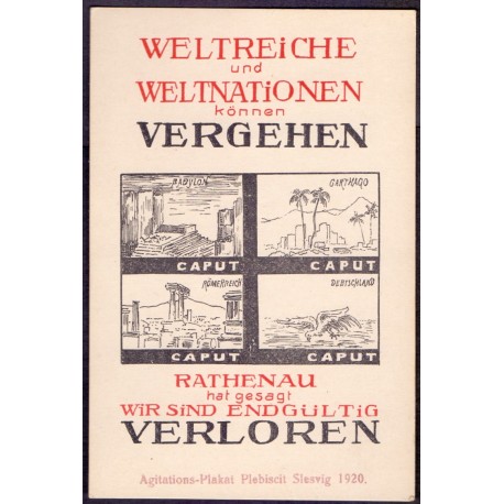 Plakat Plebiscit Agitations-Plakat. Slesvig 1920	Ubrugt