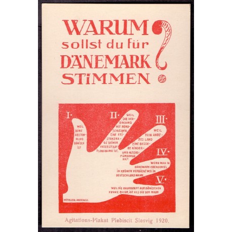 Plakat Plebiscit Agitations-Plakat. Slesvig 1920	Ubrugt